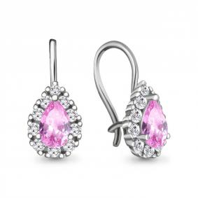 Серебряные серьги AQUAMARINE А40968В с фианитом А40968В фото