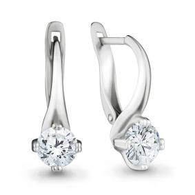 Серебряные серьги AQUAMARINE А42076 с Swarovski А42076 фото