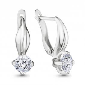 Серебряные серьги AQUAMARINE А42077 с Swarovski А42077 фото