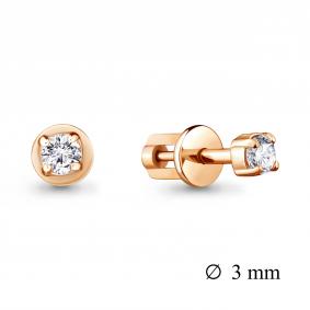 Серьги из золочёного серебра AQUAMARINE А420861А-п с фианитом А420861А-п фото