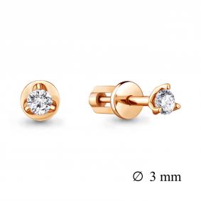 Серьги из золочёного серебра AQUAMARINE А420881-п с фианитом А420881-п фото