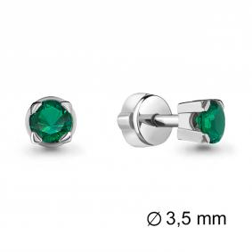 Серебряные серьги AQUAMARINE А42891Г с гидротермальным изумрудом А42891Г фото