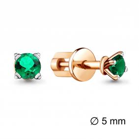 Серьги из золочёного серебра AQUAMARINE А42892Г-п с гидротермальным изумрудом А42892Г-п фото