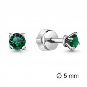 Серебряные серьги AQUAMARINE А42892Г с гидротермальным изумрудом А42892Г фото