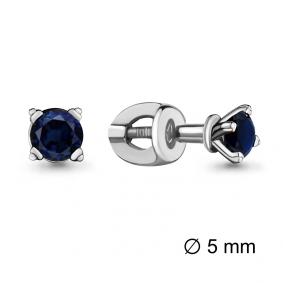 Серебряные серьги AQUAMARINE А42892Н с гидротермальным сапфиром А42892Н фото