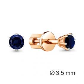Серьги из золочёного серебра AQUAMARINE А42893Б-п с гидротермальным сапфиром А42893Б-п фото