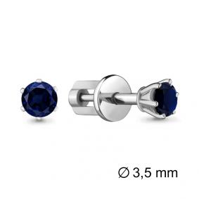 Серебряные серьги AQUAMARINE А42893Б с гидротермальным сапфиром А42893Б фото