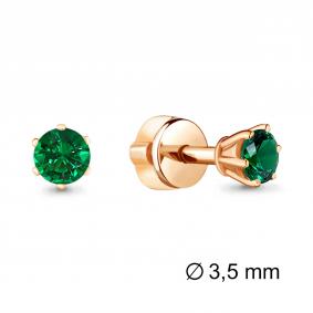 Серьги из золочёного серебра AQUAMARINE А42893Г-п с гидротермальным изумрудом А42893Г-п фото