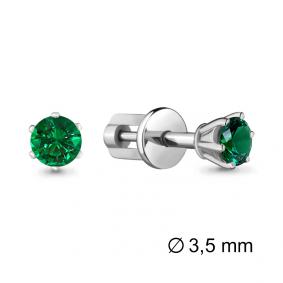 Серебряные серьги AQUAMARINE А42893Г с гидротермальным изумрудом А42893Г фото