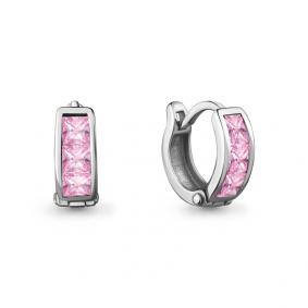 Серебряные серьги AQUAMARINE А43053В с фианитом А43053В фото
