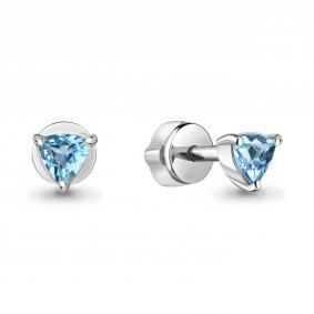 Серебряные серьги AQUAMARINE А4319705 с топазом А4319705 фото