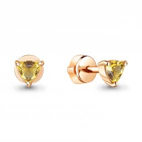 Серьги из золочёного серебра AQUAMARINE А4319706-п с цитрином А4319706-п фото