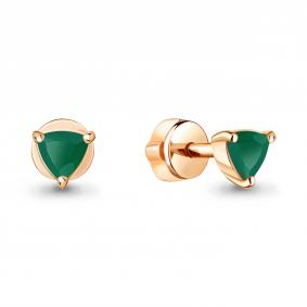 Серьги из золочёного серебра AQUAMARINE А4319709-п с агатом А4319709-п фото