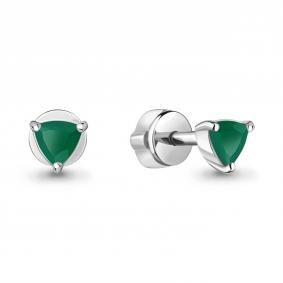 Серебряные серьги AQUAMARINE А4319709 с агатом А4319709 фото