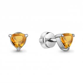 Серебряные серьги AQUAMARINE А4319806 с цитрином А4319806 фото