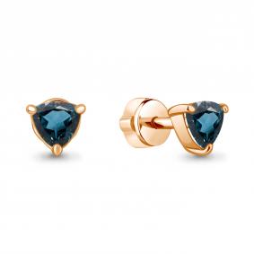 Серьги из золочёного серебра AQUAMARINE А4319808-п с Лондон топазом А4319808-п фото