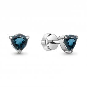 Серебряные серьги AQUAMARINE А4319808 с Лондон топазом А4319808 фото