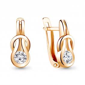 Серьги из золочёного серебра AQUAMARINE А43486А-п с Swarovski А43486А-п фото