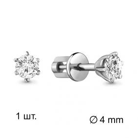Одиночная серьга из серебра AQUAMARINE с фианитом А435031А А435031А фото