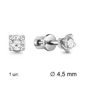 Одиночная серьга из серебра AQUAMARINE с фианитом А43509 А43509 фото