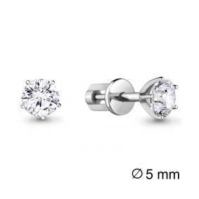 Серебряные серьги AQUAMARINE А436441А с фианитом А436441А фото