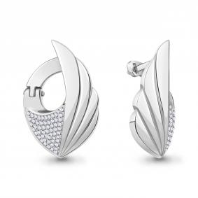 Серебряные серьги AQUAMARINE А43962 с ювелирным кристаллом А43962 фото