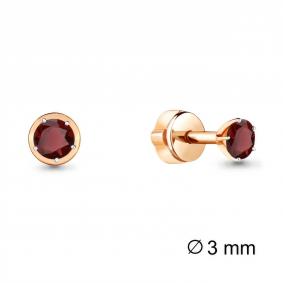 Серьги из золочёного серебра AQUAMARINE А4403503-п с гранатом А4403503-п фото