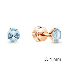Серьги из золочёного серебра AQUAMARINE А4403602-п с топазом А4403602-п фото