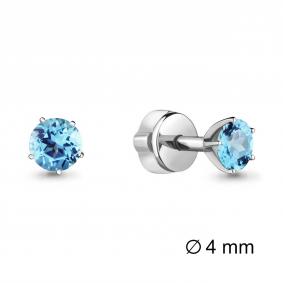 Серебряные серьги AQUAMARINE А4403605 с топазом А4403605 фото
