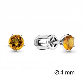 Серебряные серьги AQUAMARINE А4403606 с цитрином А4403606 фото