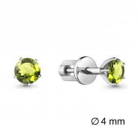 Серебряные серьги AQUAMARINE А4403607 с хризолитом А4403607 фото
