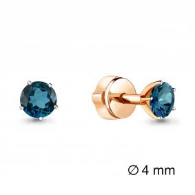 Серьги из золочёного серебра AQUAMARINE А4403608-п с Лондон топазом А4403608-п фото