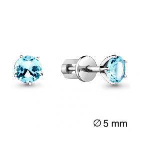 Серебряные серьги AQUAMARINE А4403702 с топазом А4403702 фото
