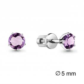 Серебряные серьги AQUAMARINE А4403704 с аметистом А4403704 фото