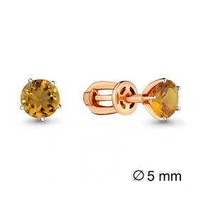 Серьги из золочёного серебра AQUAMARINE А4403706-п с цитрином А4403706-п фото