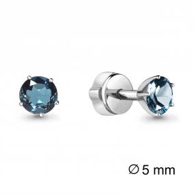 Серебряные серьги AQUAMARINE А4403708 с Лондон топазом А4403708 фото