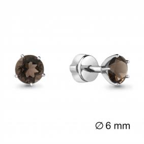 Серебряные серьги AQUAMARINE А4403801 с раухтопазом А4403801 фото