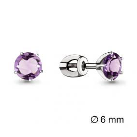 Серебряные серьги AQUAMARINE А4403804 с аметистом А4403804 фото