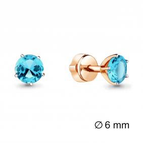 Серьги из золочёного серебра AQUAMARINE А4403805-п с топазом А4403805-п фото
