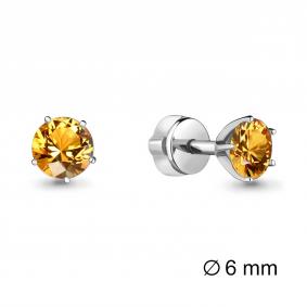 Серебряные серьги AQUAMARINE А4403806 с цитрином А4403806 фото