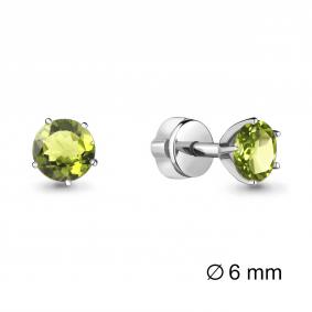 Серебряные серьги AQUAMARINE А4403807 с хризолитом А4403807 фото