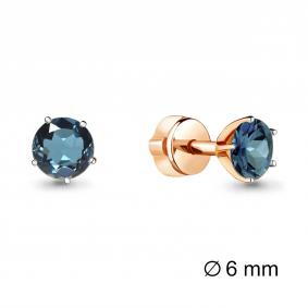 Серьги из золочёного серебра AQUAMARINE А4403808-п с Лондон топазом А4403808-п фото