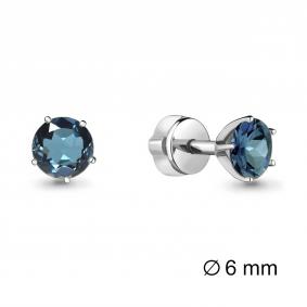 Серебряные серьги AQUAMARINE А4403808 с Лондон топазом А4403808 фото