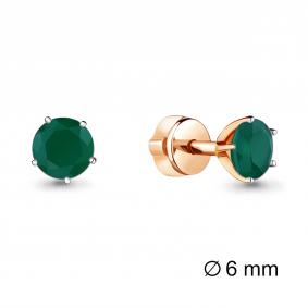 Серьги из золочёного серебра AQUAMARINE А4403809-п с агатом А4403809-п фото