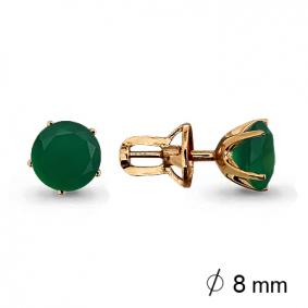 Серьги из золочёного серебра AQUAMARINE А4404009-п с агатом А4404009-п фото