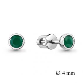 Серебряные серьги AQUAMARINE А4407109 с агатом А4407109 фото