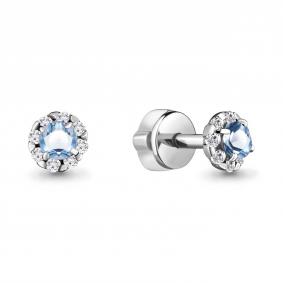 Серебряные серьги AQUAMARINE А4407505А с топазом и фианитом А4407505А фото