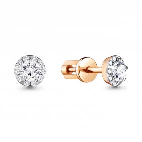 Серьги из золочёного серебра AQUAMARINE А44085А-п с фианитом А44085А-п фото