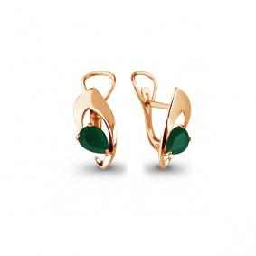 Серьги из золочёного серебра AQUAMARINE А4460609-п с агатом А4460609-п фото