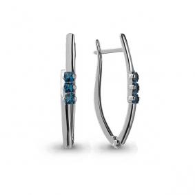Серебряные серьги AQUAMARINE А4467408 с Лондон топазом А4467408 фото
